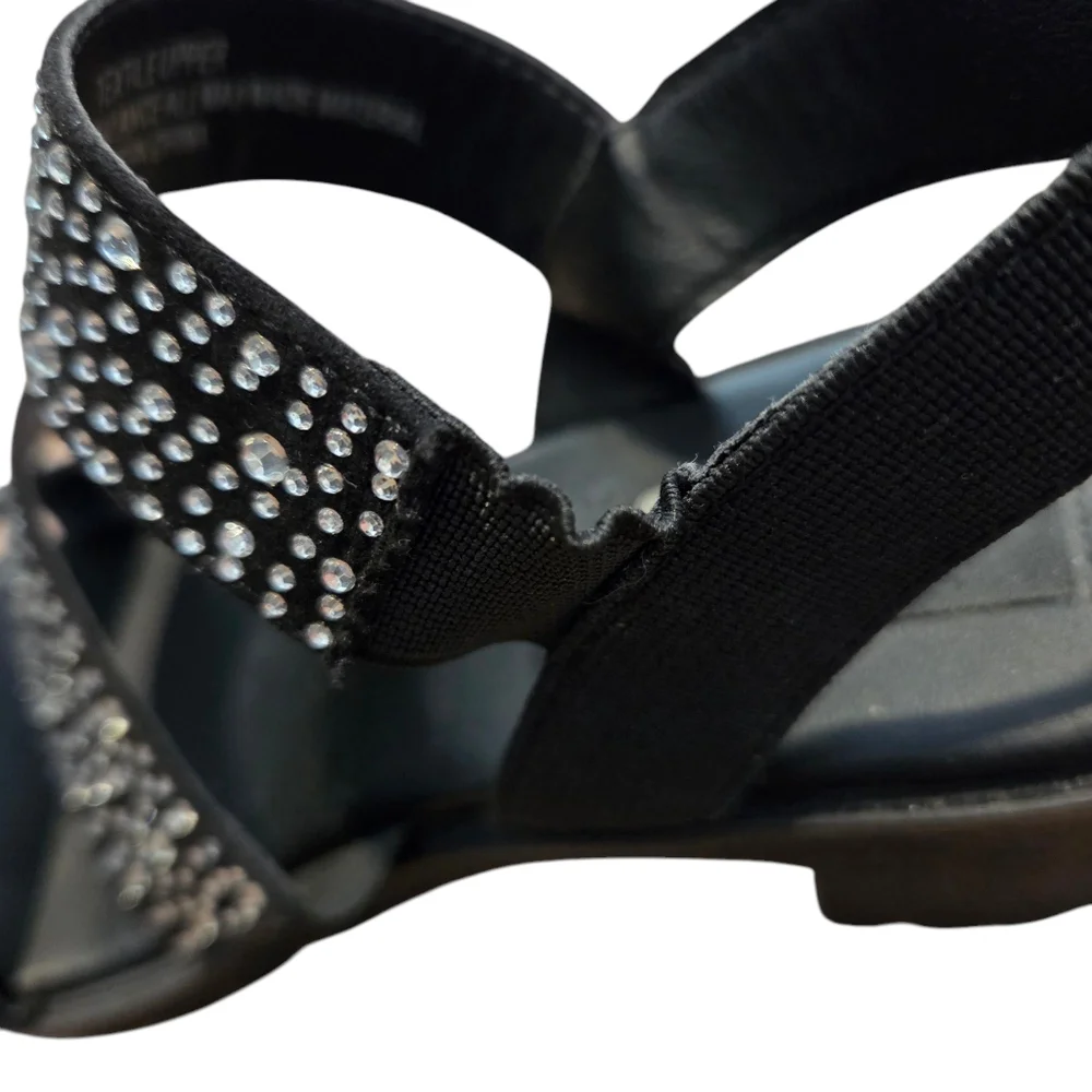 I.D Required Skylar II Girls' Black Slingback Chunky Block Heel Sandals Size 1M